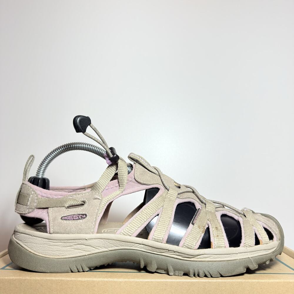 KEEN Whisper Womens 10 Hiking Sandals Taupe Pink Waterproof Sport Water Shoes
